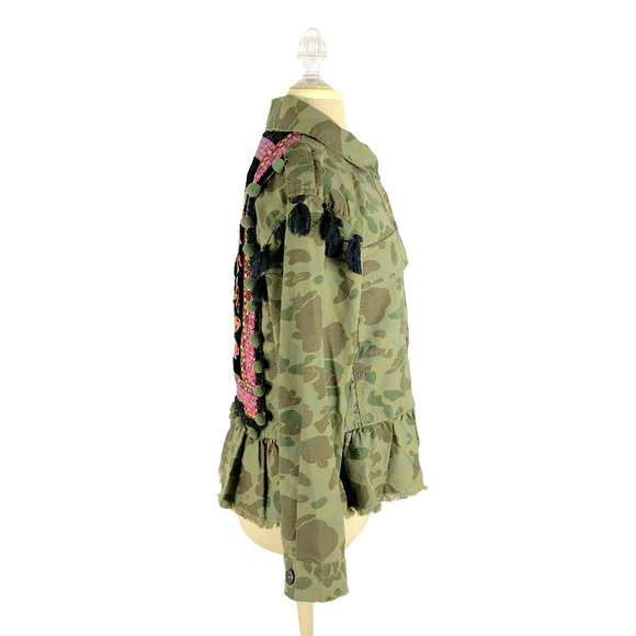 Coffee Shop Camo Floral Embroidered Tassel Jacket - Picture 5 of 8